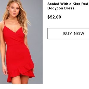 Lulus Sealed with a Kiss Red Bodycon Dress Small